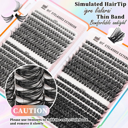 32 Rows Of Eyelashes Book Cluster 640 Segmented Lashes Set